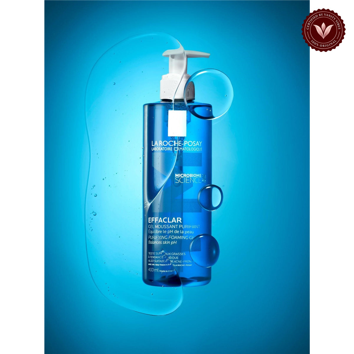 La Roche-Posay Effaclar Purifying Foaming Gel Cleanser 400ml additional product photo with Vanity Vibes badge