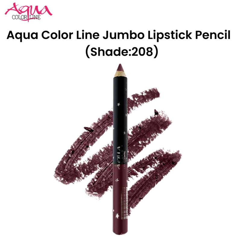 Aqua Color Line Jumbo Lipstick Pencil (Shade:208)