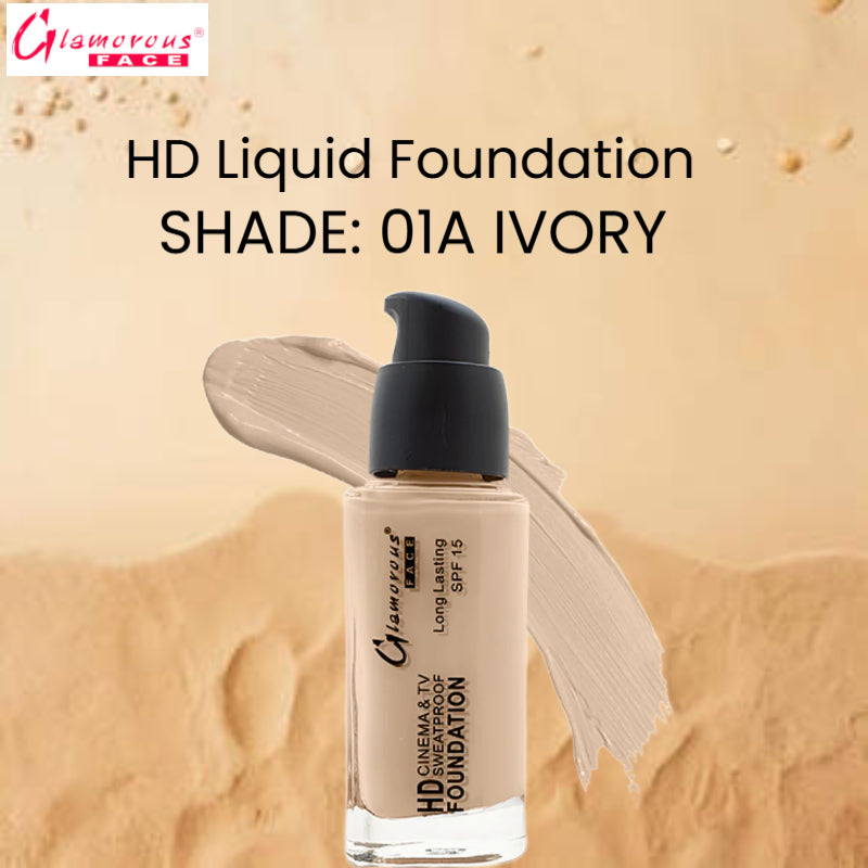 Glamorous Face HD Liquid Foundation (01 A Ivory)