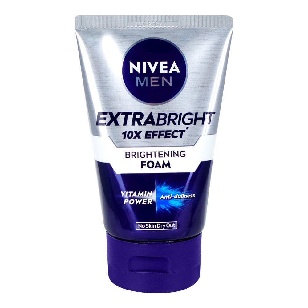 Nivea Men Extra Bright 10X Effect Brightening Foam Face Wash 100g