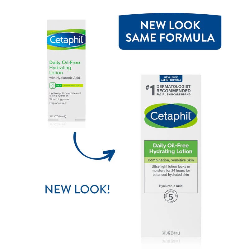 Cetaphil Face Moisturizer, Daily Oil-Free Hydrating Face Lotion with Hyaluronic Acid