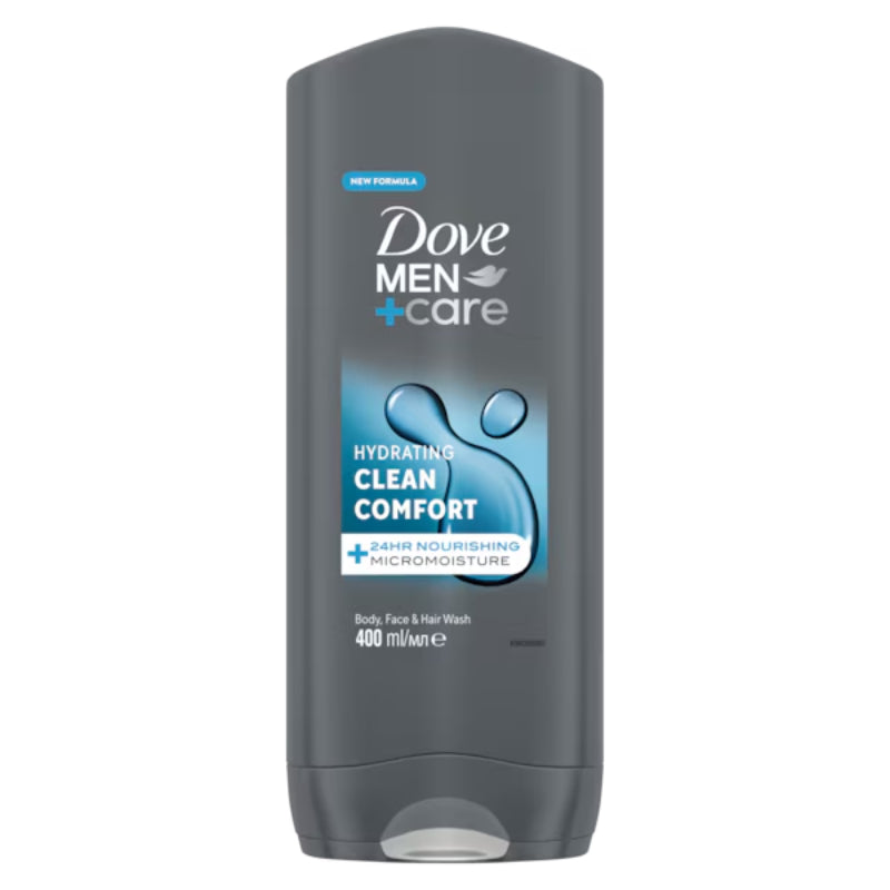 Dove Men+Care Hydrating Clean Comfort 3-in-1 Body Face + Hair Wash 400ml