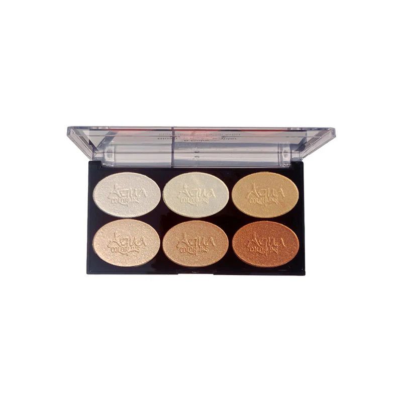 Aqua Color Line 6 Color Highlighter Palette