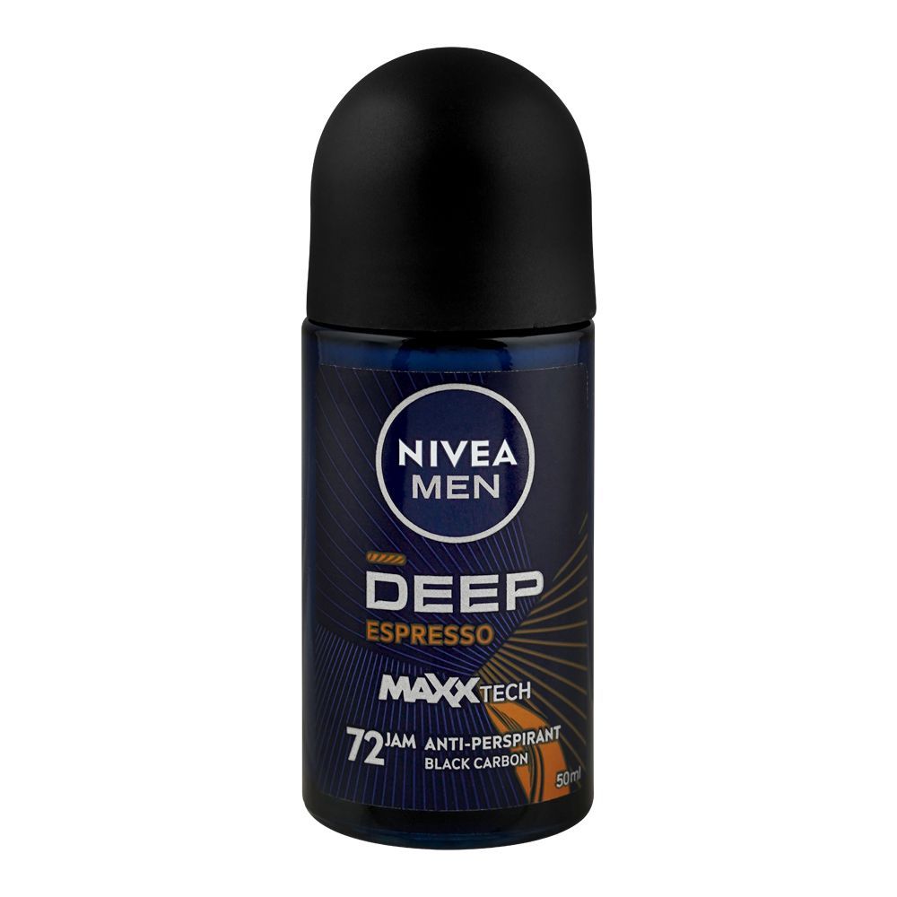Nivea Men Deep Espresso Black Carbon Deodorant Roll On 72H Lasting 50ml