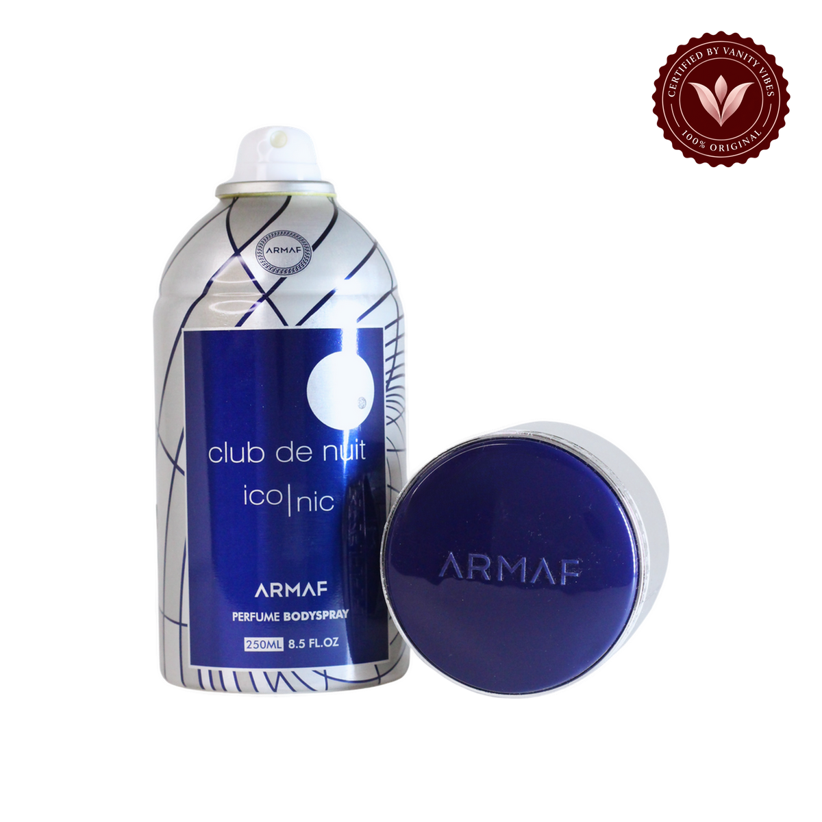 Armaf Club De Nuit Iconic Perfumed Body Spray 250ml Long-Lasting Bold & Masculine Fragrance — alternate product view, transparent background