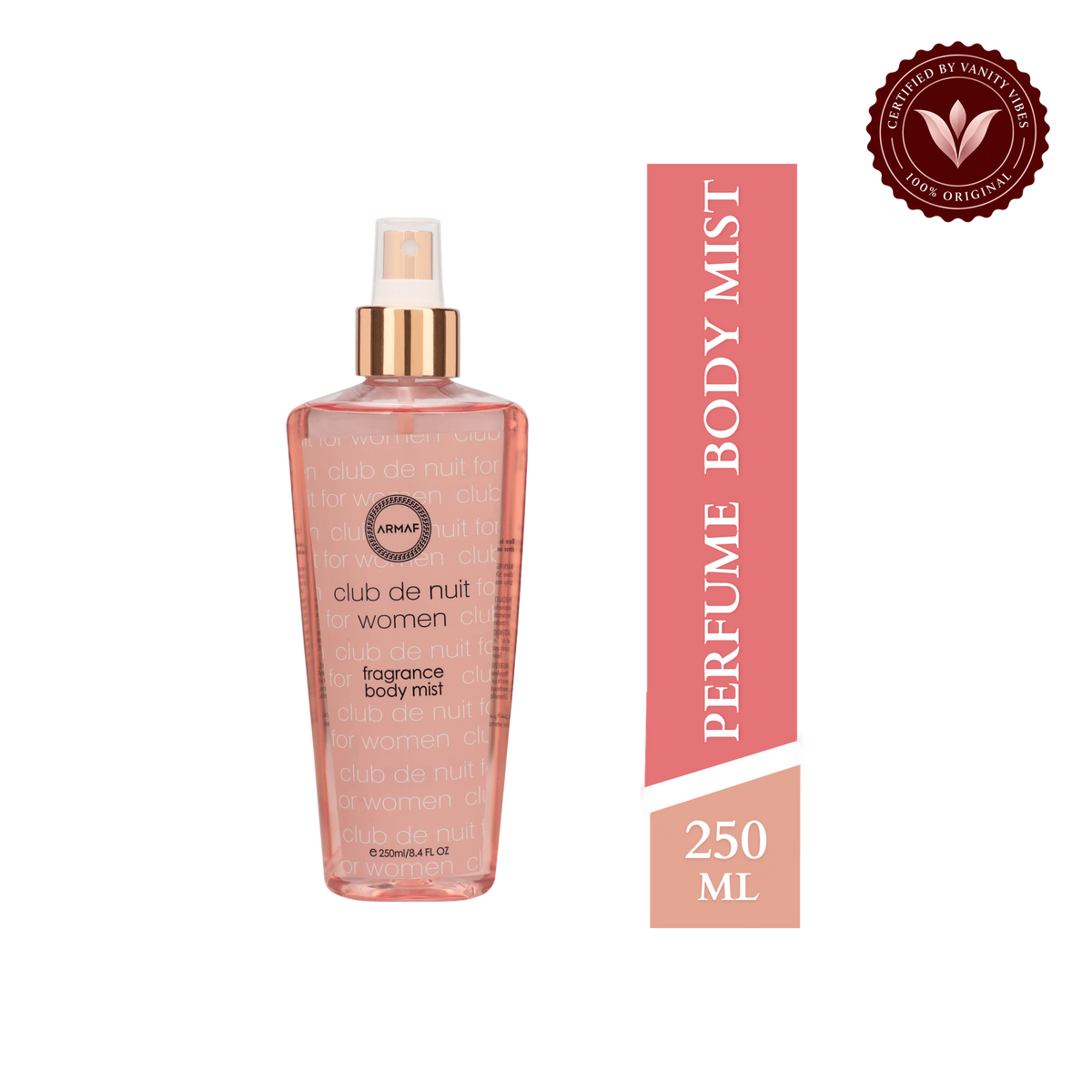 Armaf Club de Nuit Women Fragrance Body Mist 250ml - Long Lasting Elegant & Luxury Feminine Perfume Spray — alternate product view, transparent background