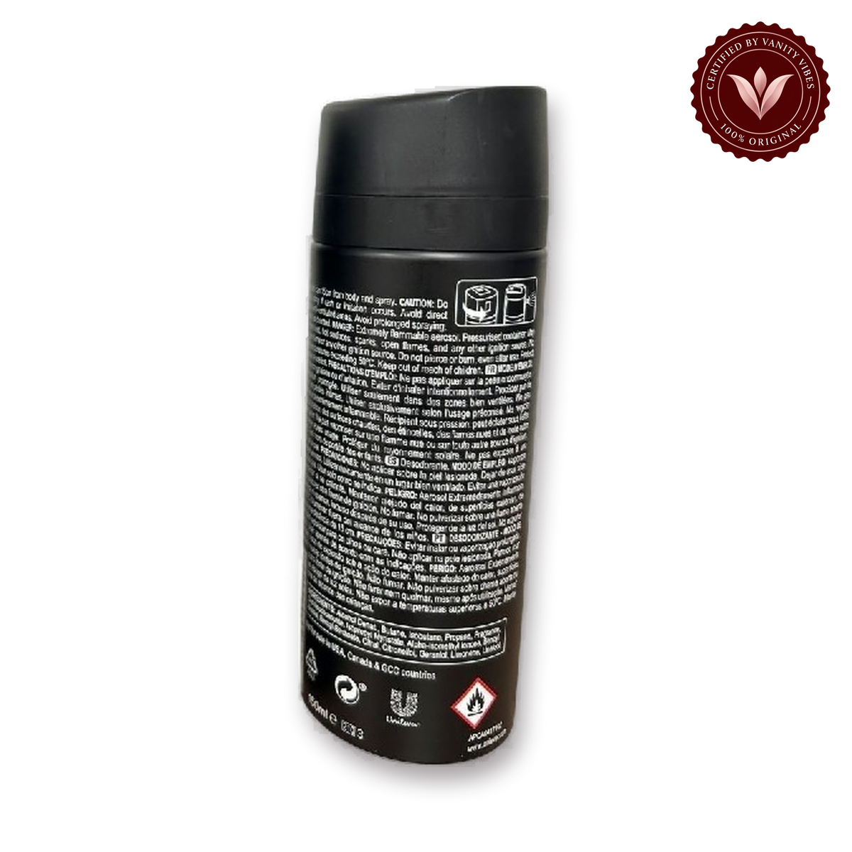 Axe Black Pera Frozen & Cedro 48H Non-Stop Fresh Deodorant Body Spray 150ml Long-Lasting Fragrance & Odor Protection — secondary view, transparent background