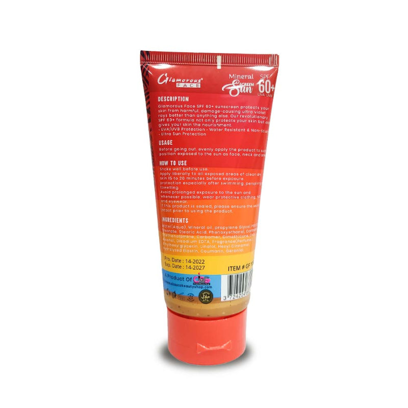 Glamorous Face Sunscreen Lotion , Sunblock SPF 60+ UVA UVB 150ml