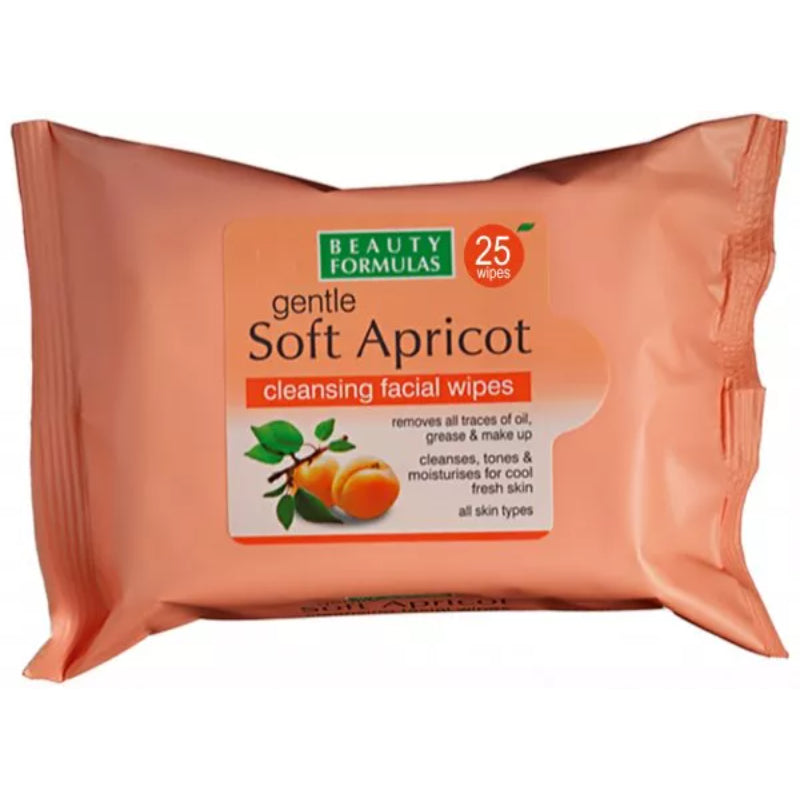 Beauty Formulas Gentle Soft Apricot Cleansing Wipes 25s