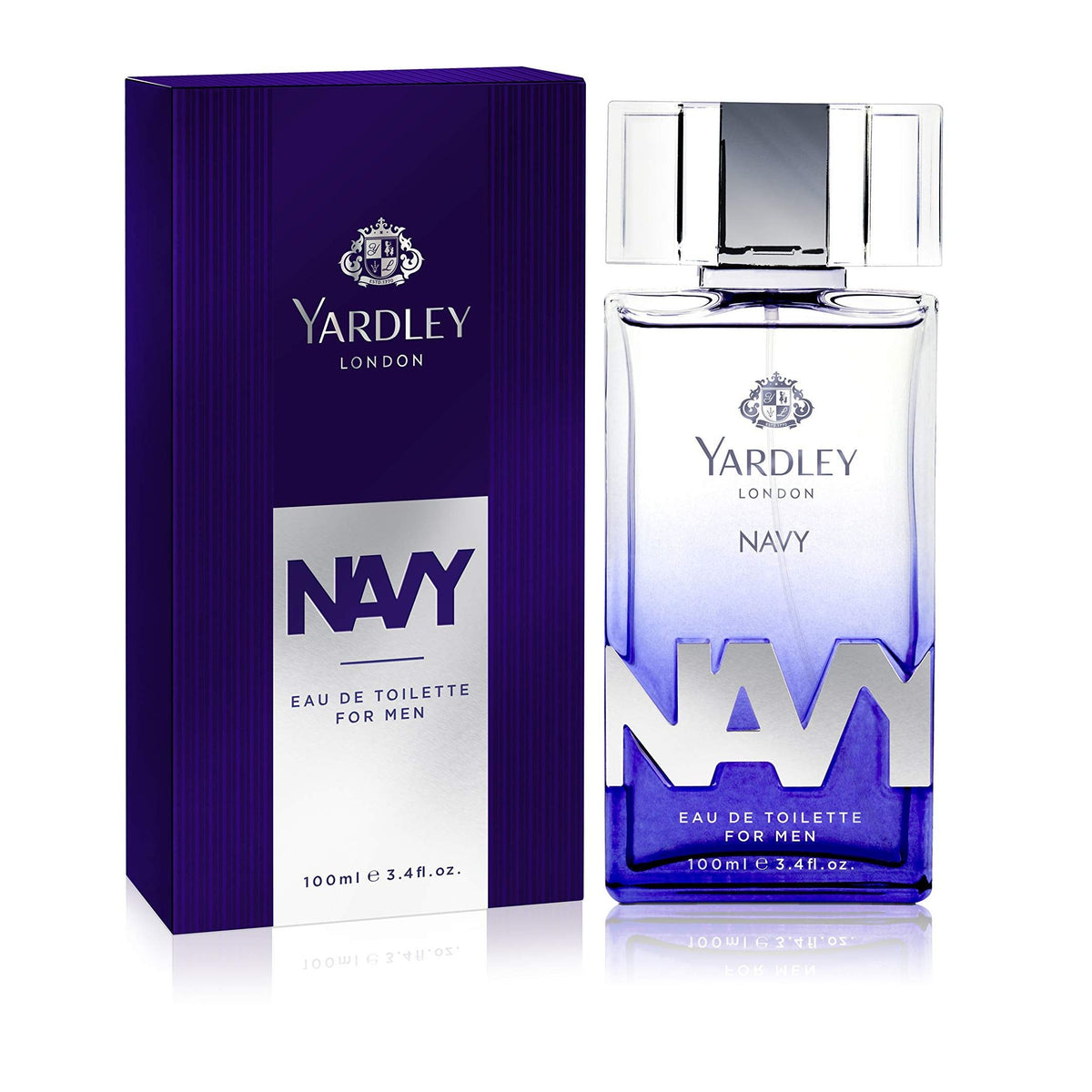 Navy by Yardley Eau de Toilette for Men 100ml - Fresh Marine Aquatic Fragrance Perfume with Long Lasting Masculine Scent, All