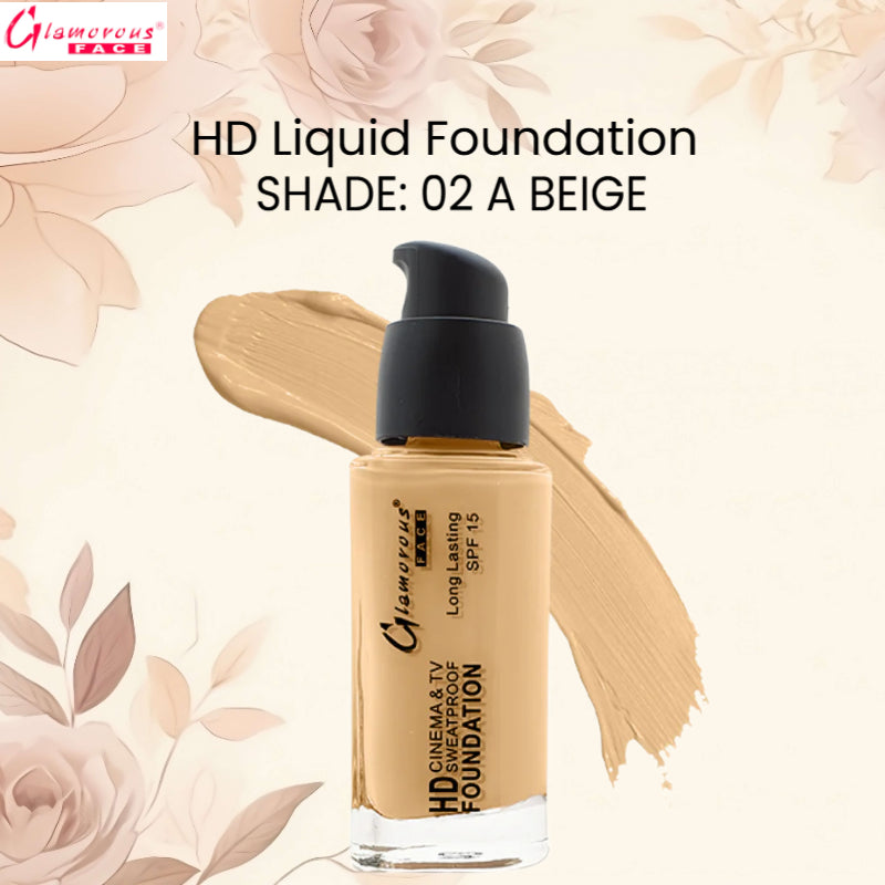 Glamorous Face HD Liquid Foundation (02A Beige)