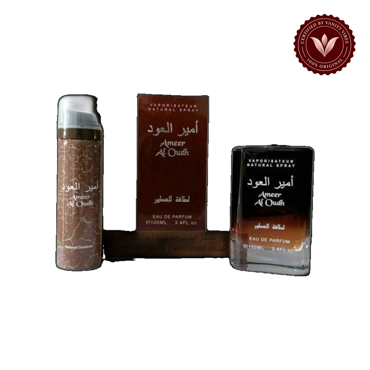 Lattafa Ameer Al Oudh 100ml EDP with Deo — alternate product view — Vanity Vibes