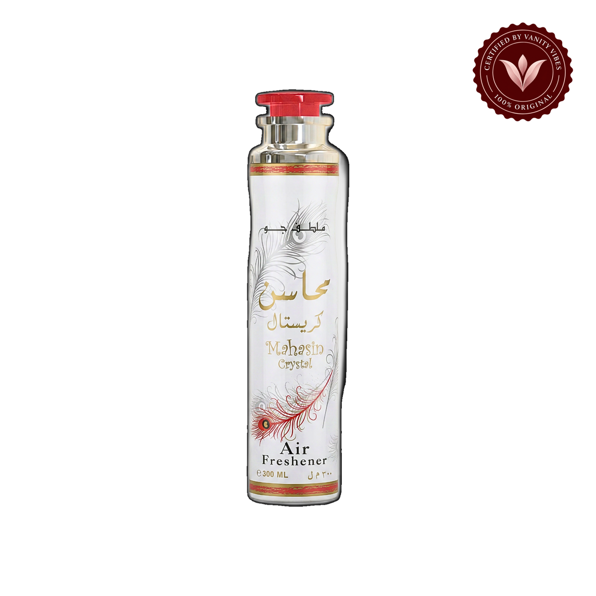 Lattafa Mahasin Crystal Air Freshener 300ml - Long Lasting Luxury Fresh Floral Fruity Fragrance Room Spray for Home & Office — alternate product view — Vanity Vibes