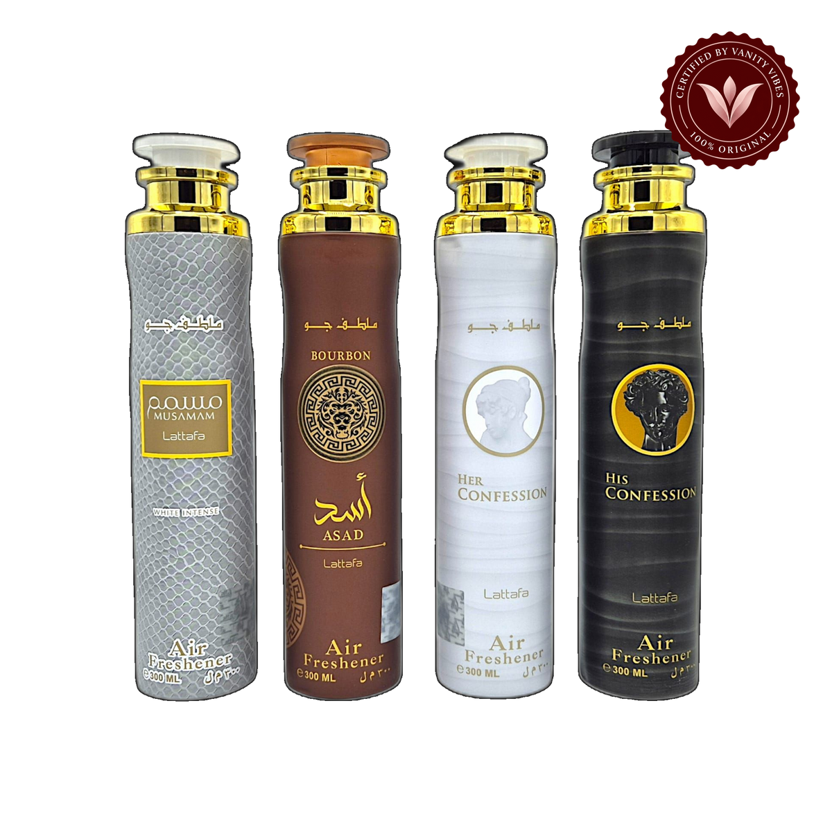 Lattafa His Confession Air Freshener 300ml - Long Lasting Luxury Masculine Woody Fragrance Room Spray for Home & Office — alternate product view — Vanity Vibes