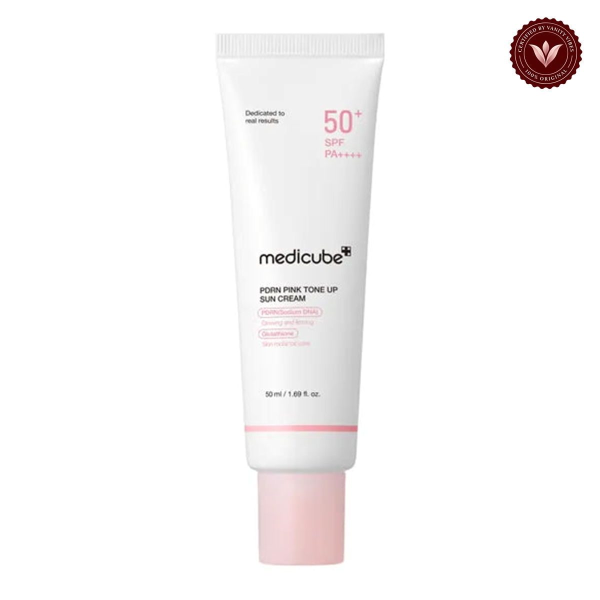 Medicube PDRN Pink Tone Up Sun Cream SPF 50+ PA++++ 50ml alternate product photo with Vanity Vibes seal