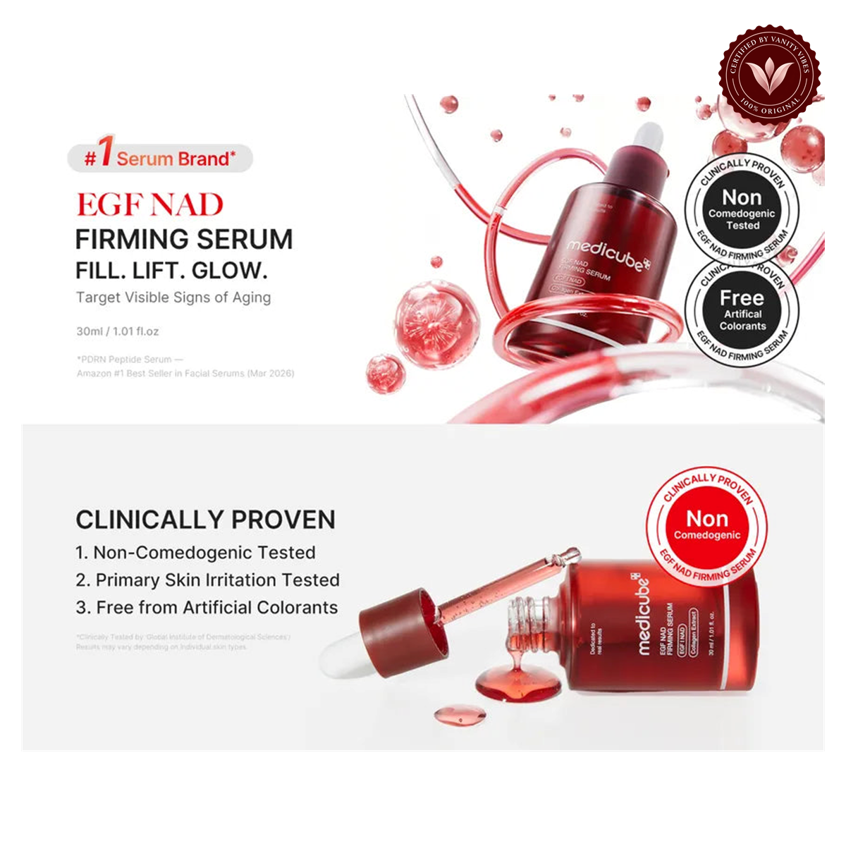 Medicube EGF NAD Firming Serum - 30ml alternate product photo with Vanity Vibes seal