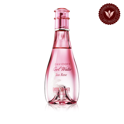 Davidoff Cool Water Sea Rose Exotic Summer 100ml bottle-only view with Vanity Vibes badge