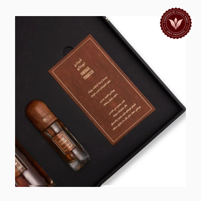 Ibrahim Al Qurashi Vintage Tobacco 100ml + 10ml perfume gift set alternate set view | Vanity Vibes Pakistan