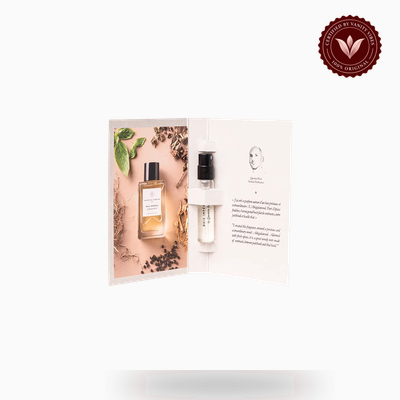 Essential Parfums Bois Imperial 2ml perfume official sample vial and card view | Vanity Vibes Pakistan