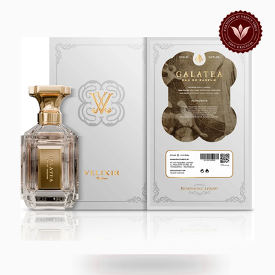 Velixir Parfums Galatea 100ml perfume box and bottle view | Vanity Vibes Pakistan