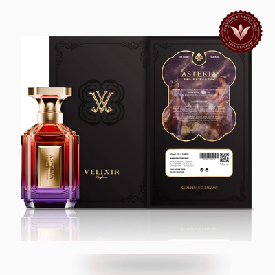 Velixir Parfums Asteria 100ml perfume box and bottle view | Vanity Vibes Pakistan