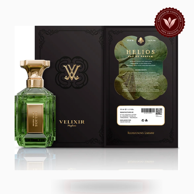 Velixir Parfums Helios 100ml perfume box and bottle | Vanity Vibes Pakistan
