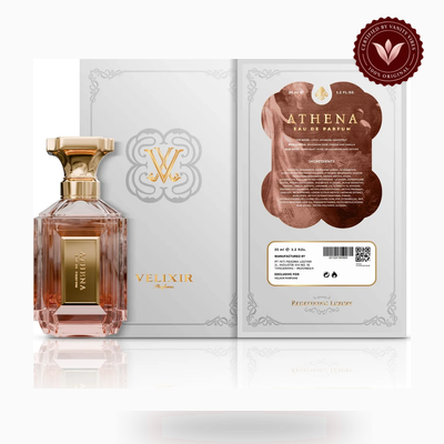 Velixir Parfums Athena 100ml perfume box and bottle | Vanity Vibes Pakistan