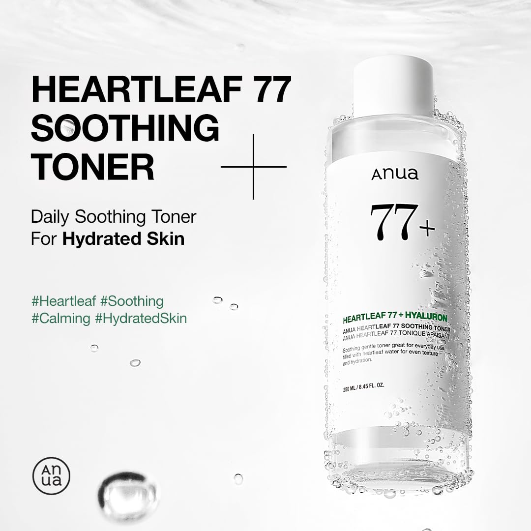 Anua Heartleaf 77+ Hyaluron Soothing Toner 250 ml Calming Hydration & Skin Barrier Care (K Beauty)