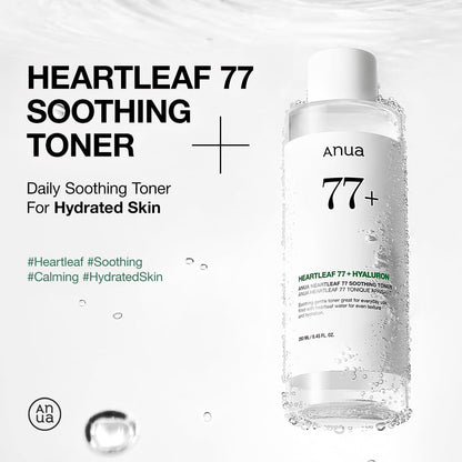 Anua Heartleaf 77+ Hyaluron Soothing Toner 250 ml Calming Hydration & Skin Barrier Care (K Beauty)