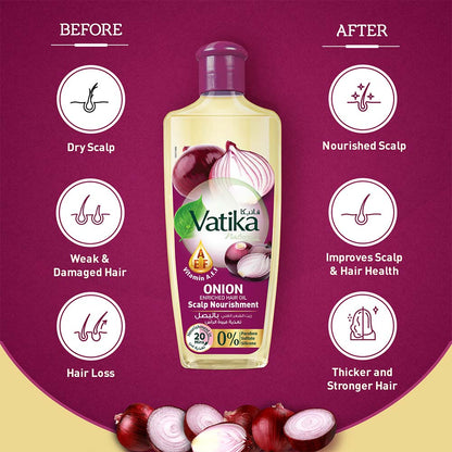 Vatika Naturals Onion Enriched Hair Oil Scalp Nourishment 200ml