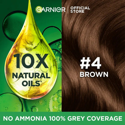 Garnier Color Naturals Hair Color Sachet 4.0 Brown 30 ml Nourishing & Long-Lasting Hair Color