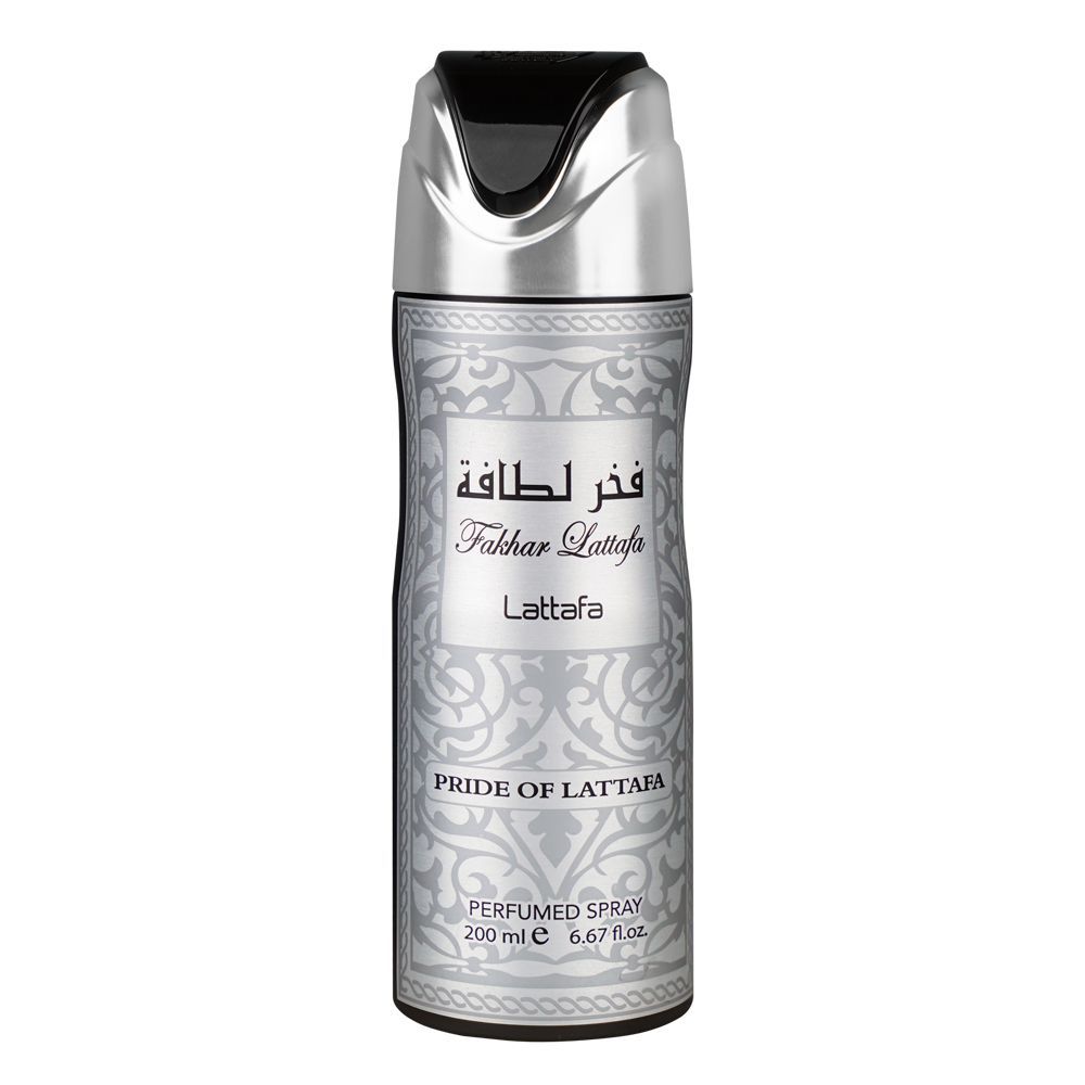 Fakhar Lattafa Silver Men Body Spray 200 ml Long-Lasting Freshness & Masculine Fragrance