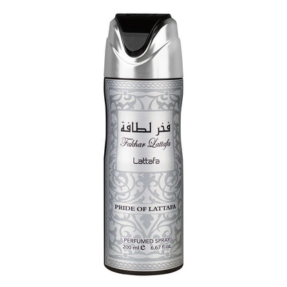Fakhar Lattafa Silver Men Body Spray 200 ml Long-Lasting Freshness & Masculine Fragrance