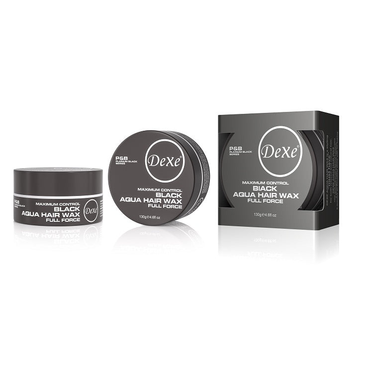 Dexe Maximum Control Black Hair Aqua Wax Full Force 150 g Strong Hold & Long-Lasting Style