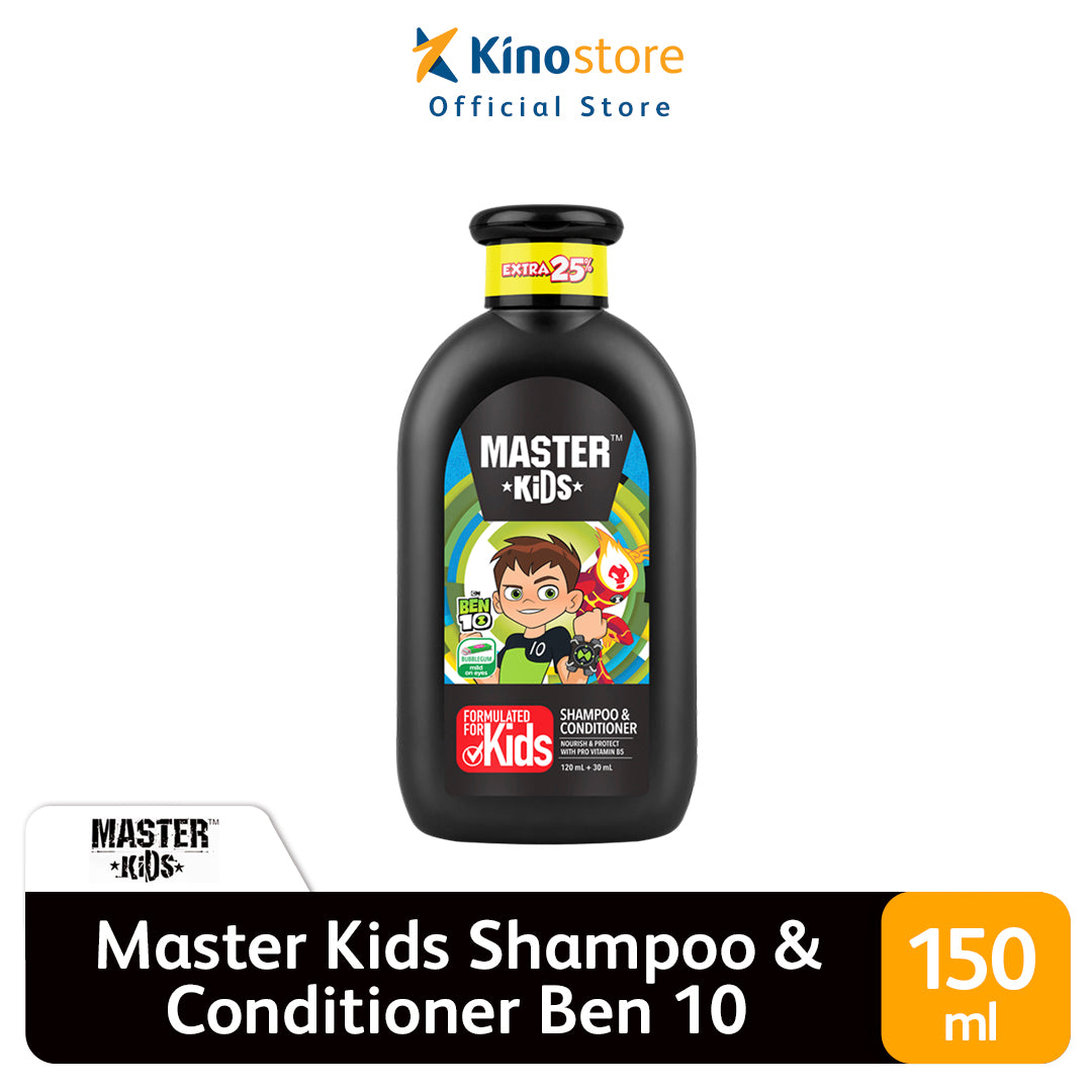 Master Kids Ben 10 Shampoo & Conditioner 150ml – Gentle Kids Hair Care 2-in-1 Formula for Soft Smooth Hair, Tear-Free Cleansi
