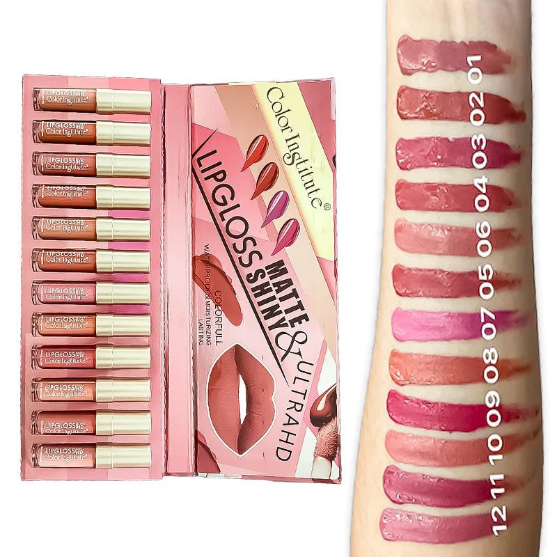 Color Institute Lip Gloss 12 Pieces Pack (A)