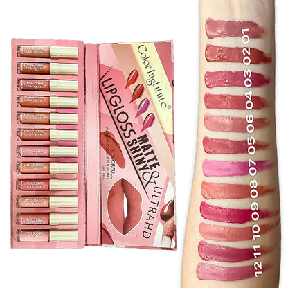 Color Institute Lip Gloss 12 Pieces Pack (A)