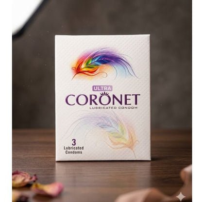 INNO Coronet Lubricated Condoms 36 Pcs (12 x 3 Packs) - Ultra Smooth, Safe & Comfortable Protection for Men