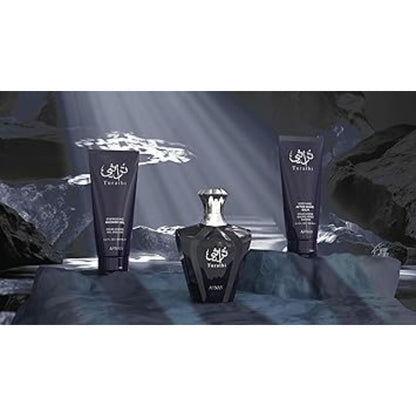 Gift Set Turathi Pour Homme Blue by Afnan Eau de Parfum 100ml+Shower Gel 100ml+After Shave 100ml Gift Set for Men