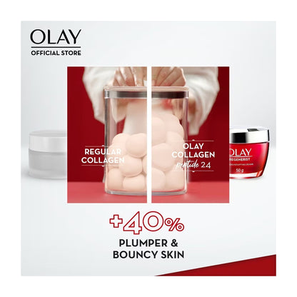 Olay Regenerist Peptide 24 Collagen Peptide Moisturiser 50g - 10X More Collagen Peptides, Fragrance Free Anti-Aging Cream