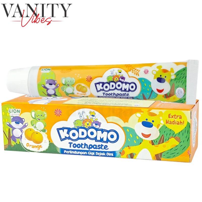 Kodomo Lion Japan Orange Toothpaste 45g Extra Gift Gentle Cavity Protection for Kids