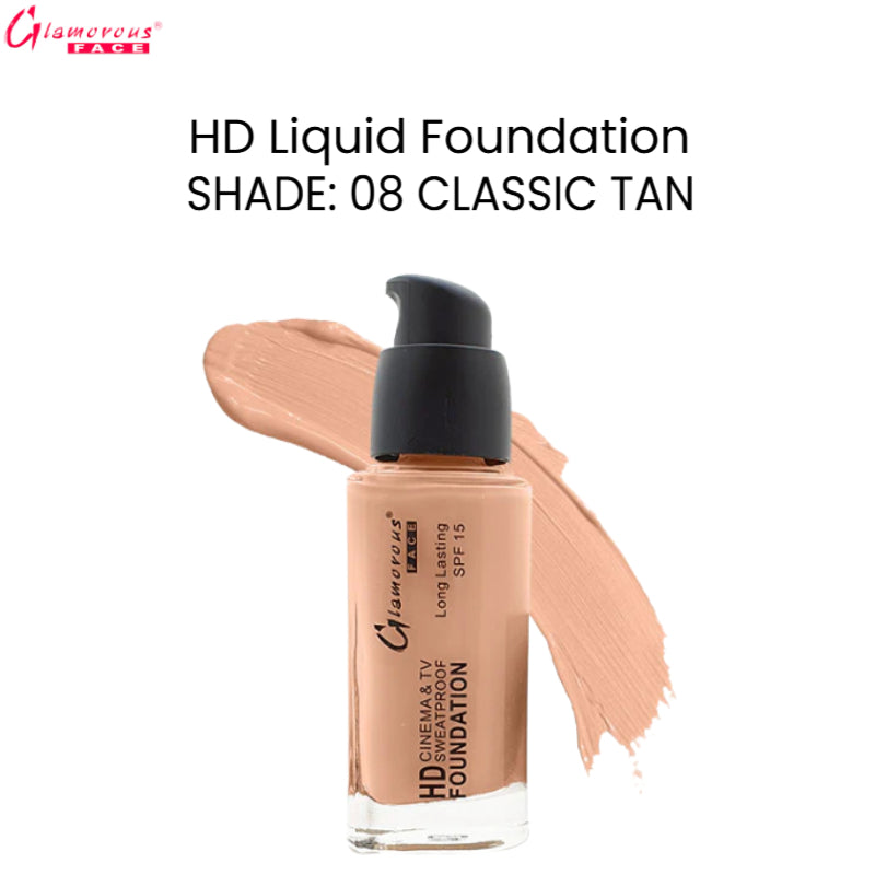 Glamorous Face HD Liquid Foundation (08 Classic Tan)