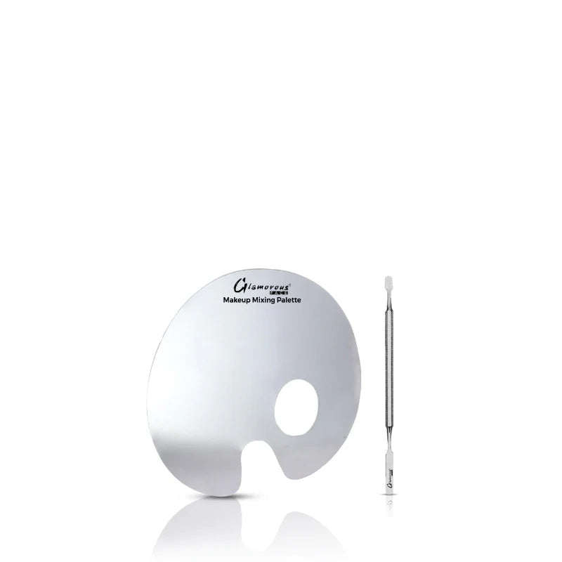 Glamorous Face Foundation & Base Mixing Palette with Spatula Stainless Steel (Small)