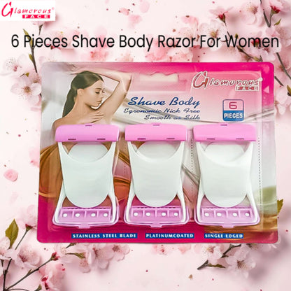 Glamorous Face 6 Pieces Shave Body Razor For Women
