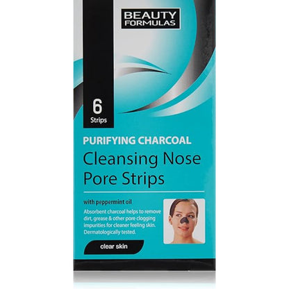 Beauty Formulas Purifying Charcoal Deep Cleansing Nose Pore Strips 6pcs