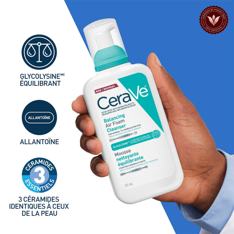 CeraVe Balancing Air Foam Cleanser 237ml additional product photo with Vanity Vibes badge