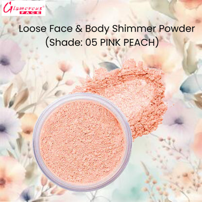 Glamorous Face Loose Face & Body Shimmer Powder (Shade: 05 Pink Peach)