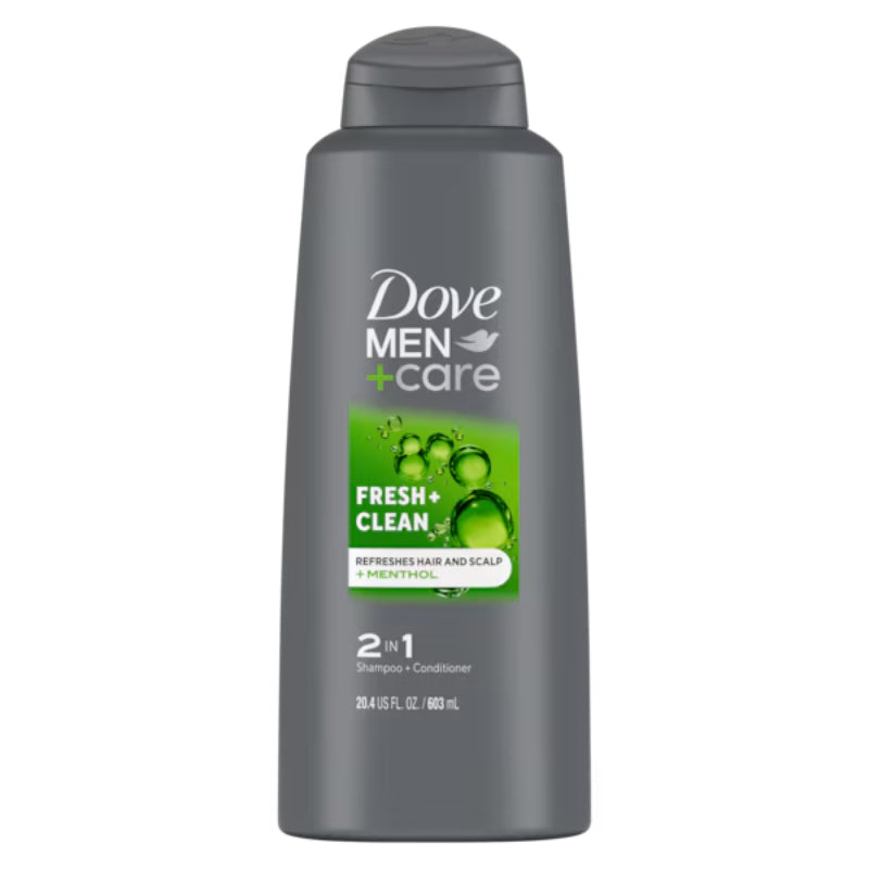 Dove Men+Care Fresh & Clean 2-in-1 Shampoo & Conditioner 603ml Refreshing Clean & Stronger Hair