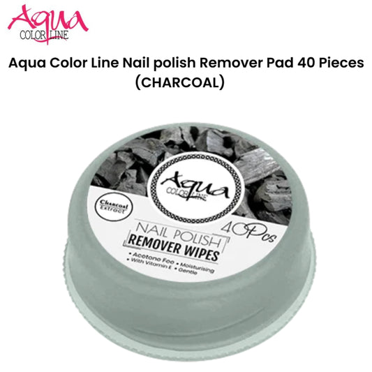 Aqua Color Line Nail polish Remover Pad 40 Pieces (CHARCOAL)