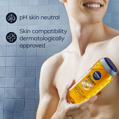 Nivea Men Boost 24H Fresh Effect 3-In-1 Shower Gel For Body, Face & Hair 250ml